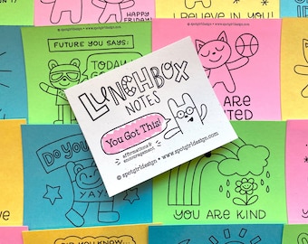 You Got This Lunchbox Notes (Set of 24) // Kids Lunch Box Cards // Affirmations