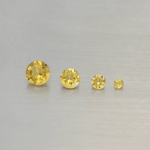 Natural citrine 2-7mm faceted loose gemstone round cut  top golden citrine