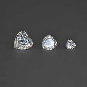 Cubic zirconia 3 to 10 mm white  heart cut white loose cubic zirconia faceted gem