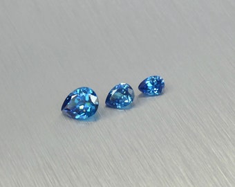 Circonita cúbica 3x5 - 8x10 mm zafiro azul claro talla pera gema facetada azul suelta