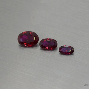 Ruby synthetic oval red ruby color  3x5, 4x6, 5x7 mm oval cut loose synthetic corundum faceted gem
