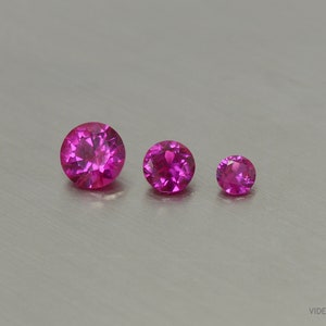 Rubin syntetisk rund rosa rubinfärg, 1,5-5 mm rundslipad rosa lös syntetisk korund fasetterad ädelsten
