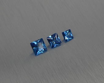 Circonia cúbica 6 - 8 mm cuadrado color zafiro azul claro corte gema facetada de circonita cúbica suelta