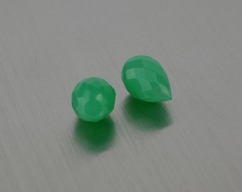 Briolette verde crisoprasa 7x11 mm