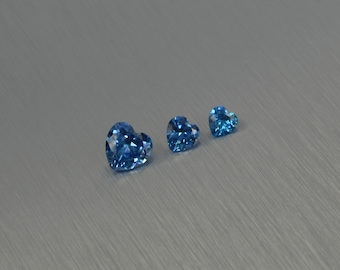 Circonia cúbica 3 a 9 mm corazón color zafiro azul claro gema facetada corte corazón zafiro azul claro cz