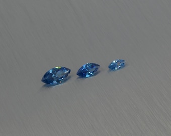 Circonita cúbica 2x4 - 7x14 mm zafiro azul claro talla marquesa gema facetada de circonita cúbica