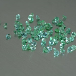 Natural emerald TOP QUALITY 1.4- 3,6 mm round faceted loose gemstone beryl emerald loose gem round cut