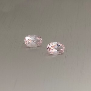 PAIR of natural morganite rose CERTIFICATE 4.2x6.2 mm oval cut faceted loose gemstone beryl  loose gem