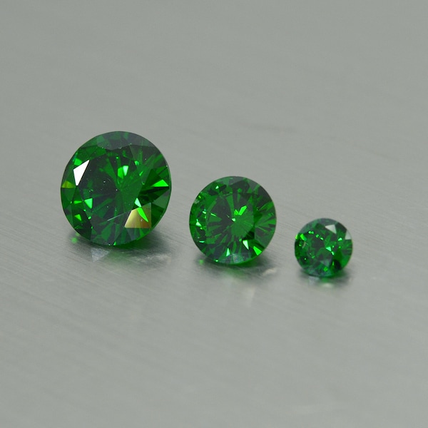 Cubic zirconia 1.25-10 mm round green round cut green loose cubic zirconia faceted gem