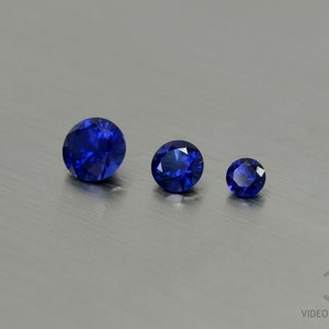 Zaffiro sintetico 2-5 mm rotondo blu zaffiro colore taglio rotondo blu zaffiro sintetico sfaccettato gemma
