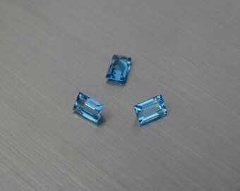 Topacio azul suizo 4 x 6 mm rectángulo natural