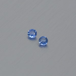 Natural sapphire NOT treated PAIR faceted loose gemstone round cut 3.6 MM faceted blue sapphire gem