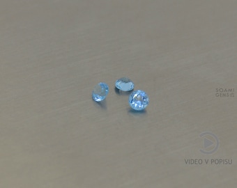 Natürliche Schweizer Blautopas 2-8 mm rund Schliff Edelstein, facettierter Topas Edelstein rund Schliff BTR2SWF