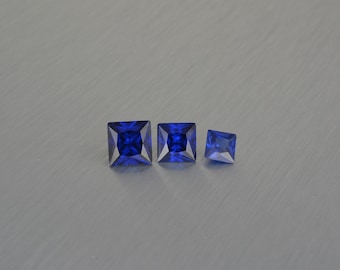 Circonia cúbica 7 - 10 mm forma cuadrada zafiro azul profundo corte gema facetada de circonita cúbica suelta