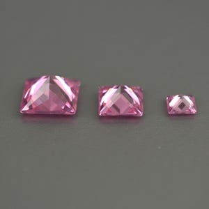 Circonita cúbica de 2 a 10 mm, forma cuadrada, rosa, talla cuadrada, suelta, circonita cúbica facetada, gema imagen 2
