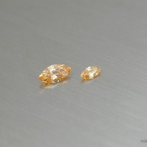 Zirkonia 2x4 - 7x14 mm champagner marquise cut champagner Zirkonia facettiert Gemme
