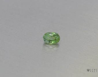 Natural russian demantoid faceted CERTIFICATE gemstone oval cut  4 x 6 mm