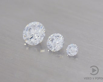 Cubic zirconia 1.0mm - 10 mm round white round cut white loose cubic zirconia faceted gem