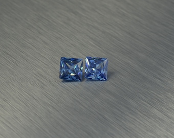 Circonita cúbica 3 - 8 mm gema facetada de circonita cúbica suelta de corte azul cuadrado