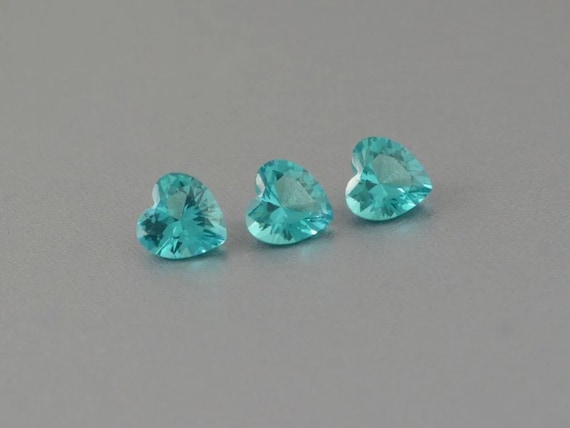 PARAIBA heart 6X6 mm paraiba tourmaline created synthetic