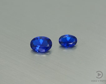 Spinel synthetic 4x6,5x7 mm oval blue sapphire color oval cut blue loose synthetic spinel faceted gem