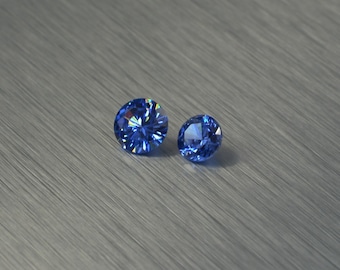 Cubic zirconia 5-7 mm round dark blue sapphire round cut blue loose cubic zirconia faceted gem
