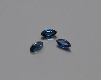Naturlig safir fasetterad CERTIFIKAT ädelsten markis 3 x 6 mm (+/- 0,1) Högsta kvalitet ENDAST UPPVÄRMNING