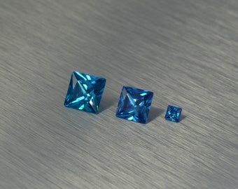 Circonia cúbica 2 - 10 mm forma cuadrada azul Londres corte cuadrado circonita cúbica suelta gema facetada