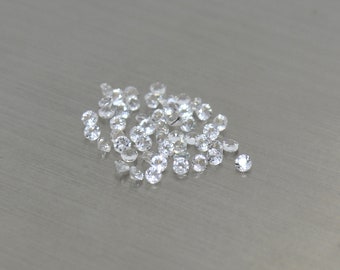Natural white sapphire round 1.25-3 MM loose faceted sapphire gemstone