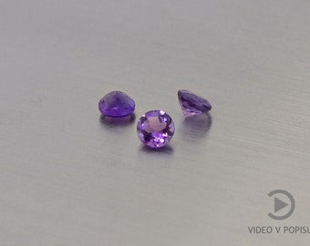 Natural amethyst 2-5mm glittering faceted loose gemstone round cut dark purple amethyst