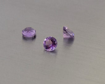 Natural amethyst faceted loose gemstone round cut 2, 3, 4, 5, 6 mm light purple light amethyst faceted round