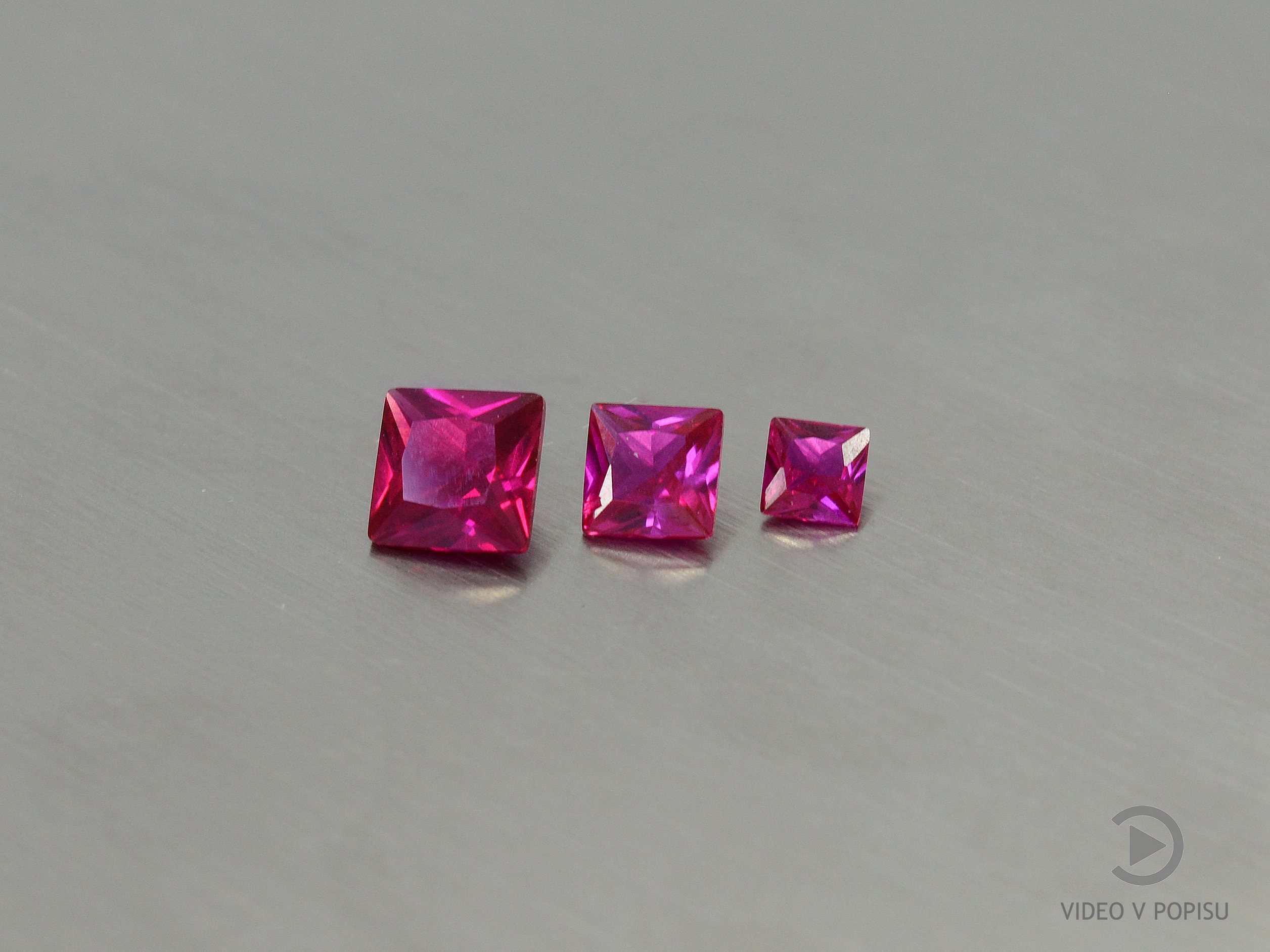 Rubi Da Rosa Rubí sintético cuadrado rosa rubí color 2-5 mm corte cuadrado rojo rosa ...