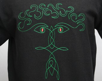 Green Man Embroidery Black Tshirt Men Celtic Knotwork Tee Shirt Women Plus Size Top S M L XL 2XL XXL 3XL 1X 2X 3X 4X Clothing Christmas Gift