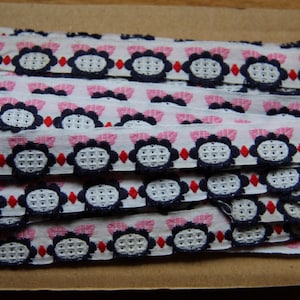1,60m_ Vintage bianco tessuto jacquard nastro trim