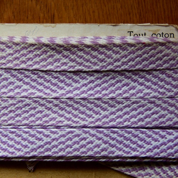 Light Purple Vintage Woven Cotton Ribbon Trim