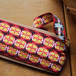 1,40m_ 1970&#39;s woven jacquard ribbon trim with embroidered  fruits