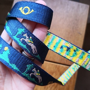 Caballo de montar Vintage Woven Jacquard Ribbon_made en Francia