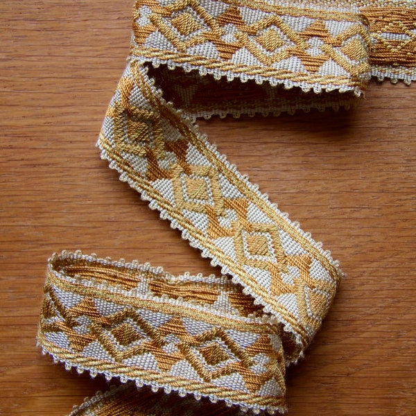 1960's Vintage  woven jacquard ribbon trim_made in France