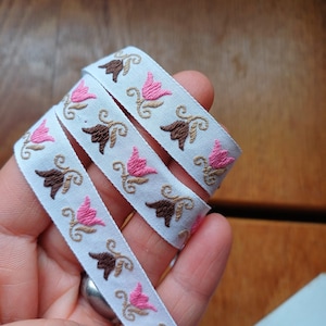 Lovely French White woven Jacquard ribbon