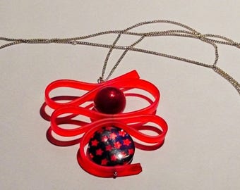 Long red necklace