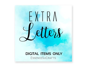 Extra letters alleen voor digitale items. PRINTABLE downloaden
