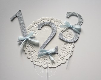 Number Cake Topper, Cake Topper. gold number, glitter gold cake topper, silver cake topper,