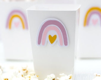 Rainbow Popcorn box. Kit of 10 units. Rainbow theme. Party decor, perfect party decor for girl