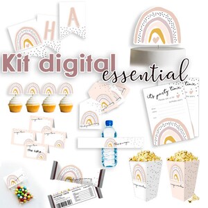 Kit Essential for Rainbow party. diy. Printable Instant Download PRINTABLE (B)