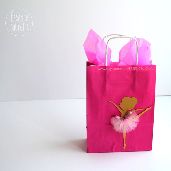 Pink And Gold 1st Birthday Ballerina Party Bags - Pack Of 8