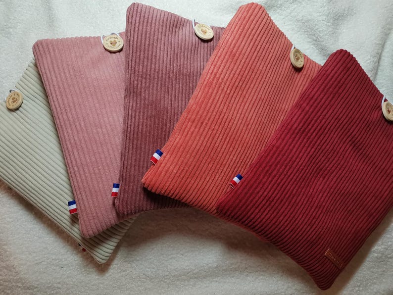 Pochette molletonnée livre de poche/ /liseuse ou livre broché, velours côtelé, coton Oéko-tex. Idée cadeau imagem 7