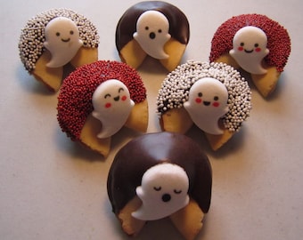 12 HALLOWEEN GHOST Fortune Cookies, Halloween School Party Favors, Trick or Treat Favors