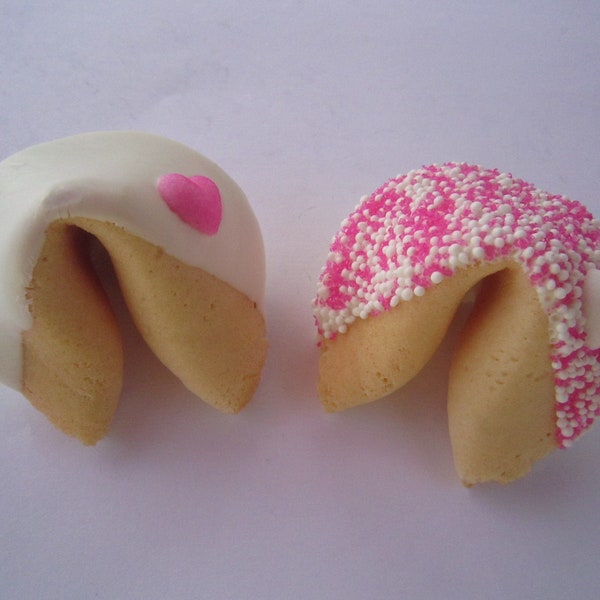 12 PINK HEART Fortune Cookies, Anniversary, Birthday, Love, Mother's Day, Missing You, Thank You, Valentine's