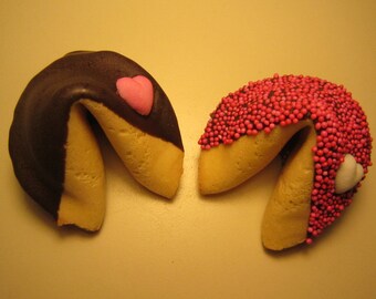 24 PINK HEART Fortune Cookies, Anniversary, Birthday, Love, Mother's Day, Missing You, Thank You, Valentine's
