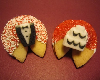 24 RED WEDDING Tux and Cake Fortune Cookies, Bridal Shower Favors, Wedding Party Favors, Wedding Gift, Bridal Gift